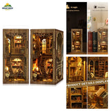 DIY Miniature Book Nook Kit with LED Lights Classic Wood 1:24 Scale Model Model