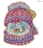 DIY Cross Stitch Kit Jar - Winter on Wood Cross Stitch Craft Set for Decor Model