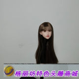 1/6 Loli Girl Brown Bangs Head Sculpt Model Fit 12'' Female PH TBL Body Toys Model