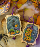 Cross-Stitch Kit Pumpkin mischief on Perforated Plywood Base DIY Embroidery Kit Model