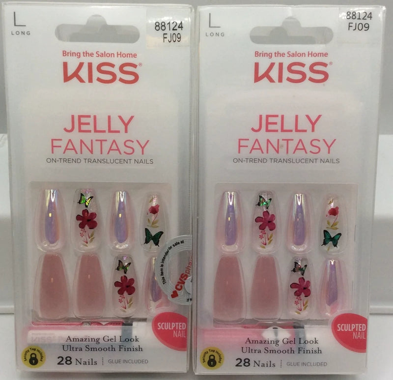 Kiss Jelly Fantasy 28 Piece Diy Nail Set Sculpted Nail Manicure Kit??PACK OF 2?? Model