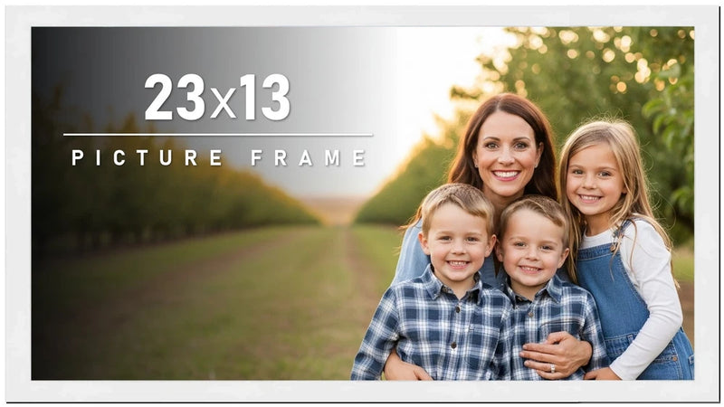 23x13 Frame White Wood Picture Photo Frame with UV Acrylic and Acid Free Backing Model