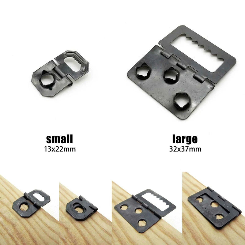 25/100pc Picture Photo Frame Board Self-fix Sawtooth Foldable Hinged Hanger Hook Model