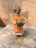 Vtg Native American Figurine Painted Resin Thanksgiving Harvest Bounty Model