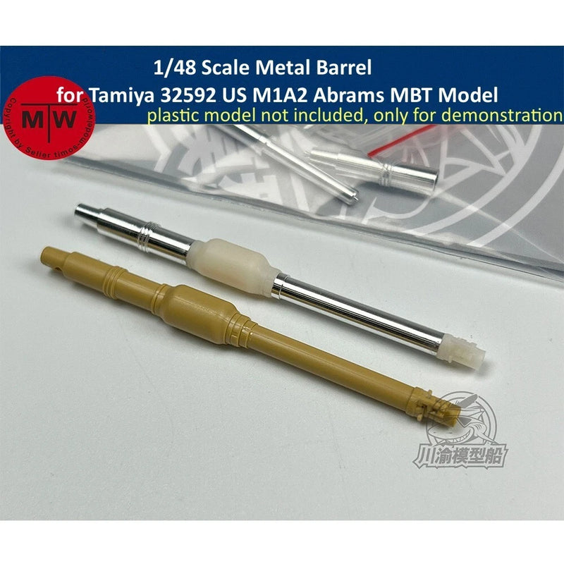 1/48 US M1A2 Abrams Main Battle Tank Metal Barrel for Tamiya 32592 Model Kits Model