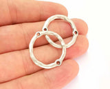 2 Pcs Circle Round Dangle Charms Antique Silver Plated jewelry Accessories Charms