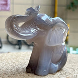296 g  Natural Crystal Elephant Figurine New Home Stone Carving Display Model
