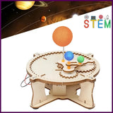 Wooden Sun Earth Moon Planet Solar System Model Kids Puzzle Mechanical Set Model