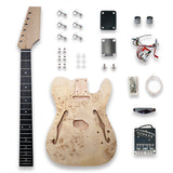 DIY Electric Guitar Kit Beginner Kits Birdseye Maple veener top Mahogany Body Model