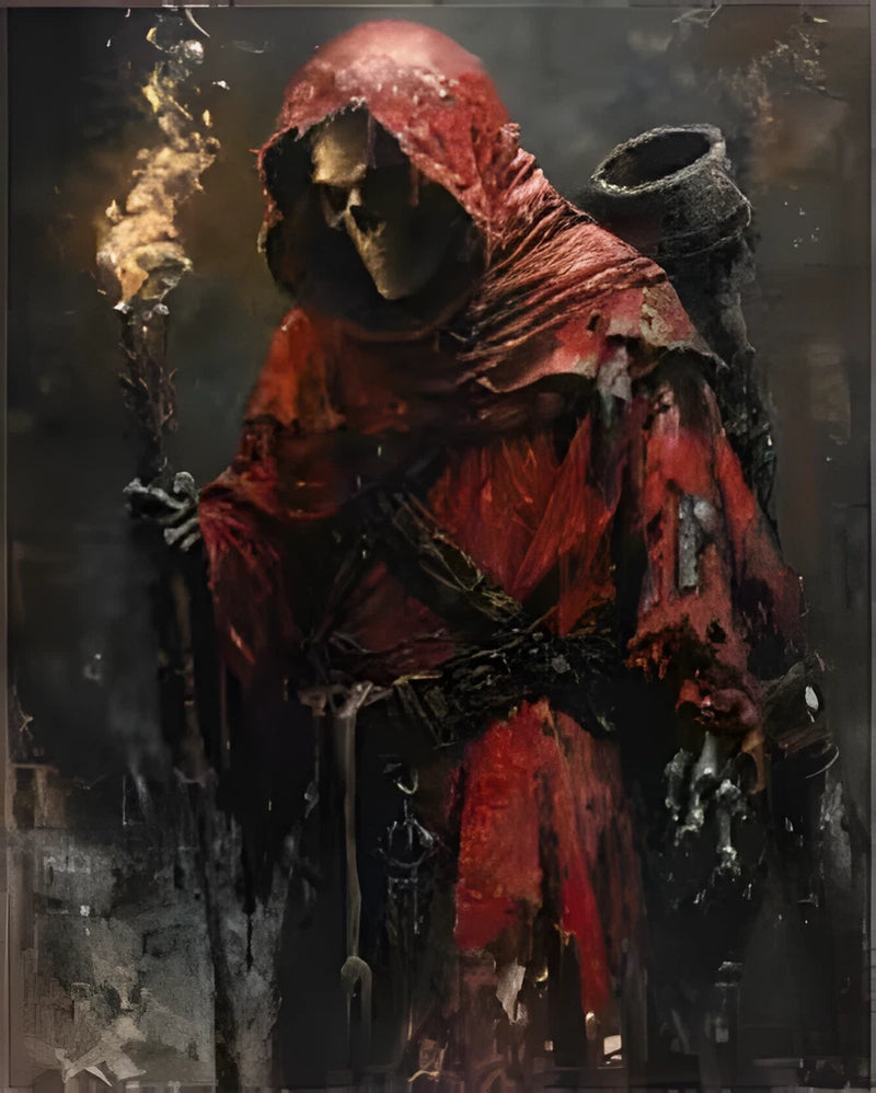 Gothic Skeleton Reaper Paint By Numbers Kit 16x20" DIY Robed Skull Dark Fantasy Model
