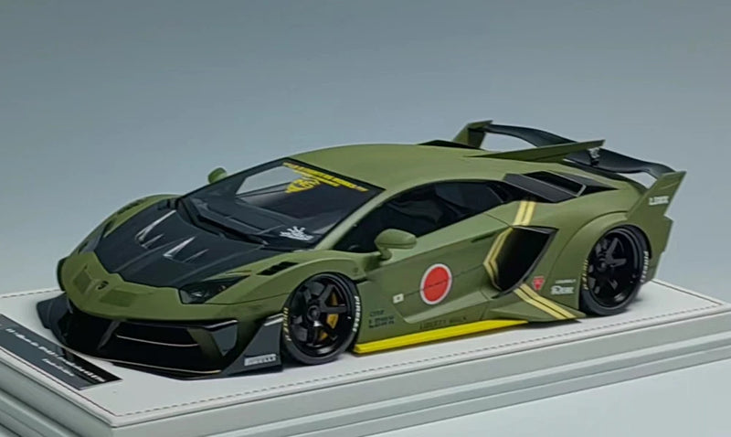 1/18 Ivy Models Lamborghini Aventador GT EVO Liberty fighter Green  Leather Model