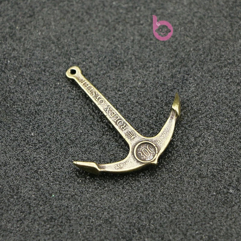 Solid Brass Anchor Keychain Figurine Small Statue Home Ornament Collectibles Model