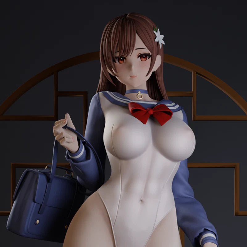 Schoolgirl 1/8 1/6 1/4 3D print figure Model Kit Unpainted Unassembled GK Model