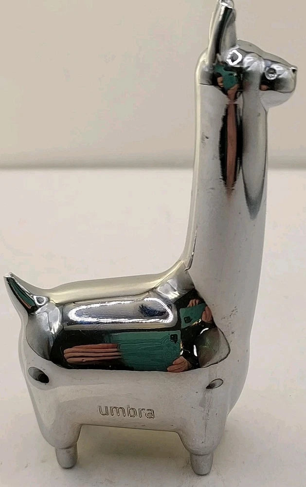 Llama Umbra Anigram Ring Holder  Figurine Jewelry Display 3.5" tall Silver Tone Model