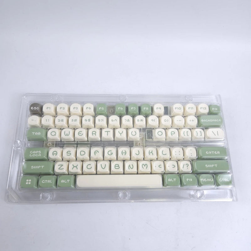 *Missing Letter "I" Double Shot PBT Cherry Profile Keyboard Keycaps Matcha Green Model
