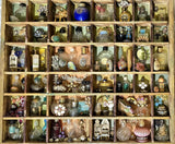 Handcrafted Vintage Mini Perfume Bottles Jewelry Figurines Wooden Shadow Box Model