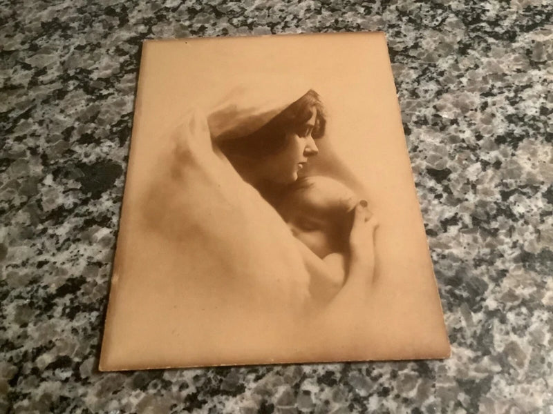 Stunning antique photo of mother & child¡­gorgeous sepia art photo on thick board Model