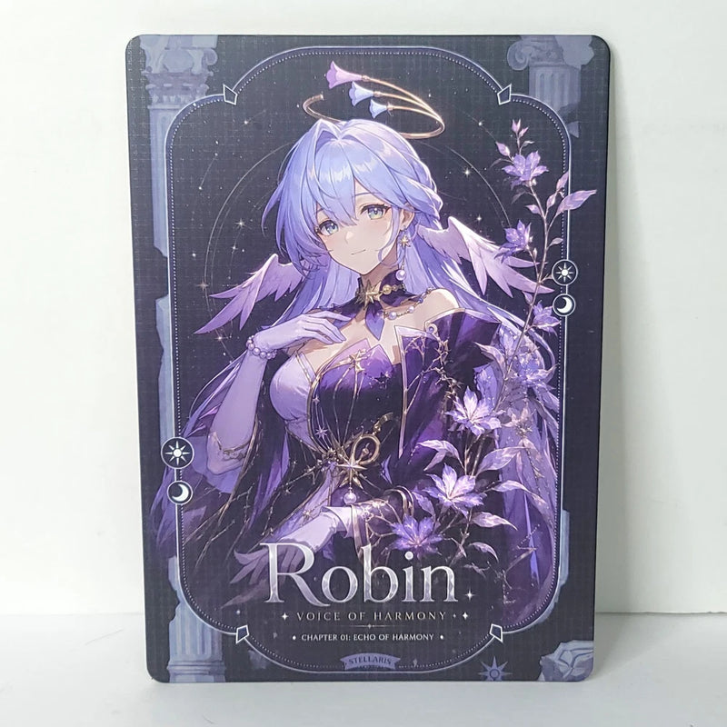 Robin Black Purple Waifu Card Anime Girl Wall Art Oversized Board A5 Model