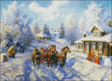 Needlework Crafts Embroidery Counted Cross Stitch Kits - Troika Running on Snow Model