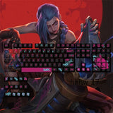 Arcane:League of Legends Jinx Keycap Button PBT Cherry MX 123 Keys For Keypads Model