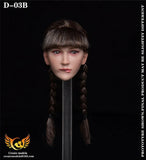 Createmodels D-03B 1/6 Cute Pouting Girl Head Sculpt W/Double Braid Hair Model Model