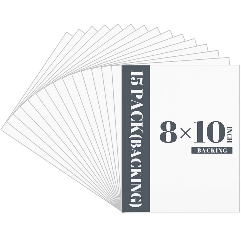 Prudiut 15 Pack 8x10 Backing Boards Only, Uncut White Mat Board Acid Free Mat... Model