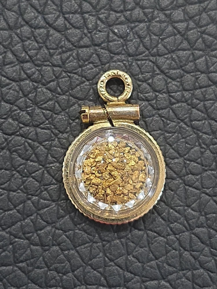 12k GF Gold Shaker Charm w/ Genuine Gold Nuggets Charms