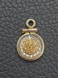 12k GF Gold Shaker Charm w/ Genuine Gold Nuggets Charms