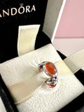 PANDORA TRIPLE CARNELIAN CABOCHON SPACER CHARM 790564CAR AUTHENTIC RETIRED Charms