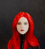 1/6 Red Hair Female Girl Head Carved Model Fit 12