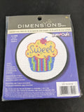 Dimensions Learn A Craft for Kids Stamped Cross Stitch Sweet CUPCAKE #73599 Model