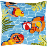 Vervaco counted tapestry stitch kit cushion "Schwimmbad 1", 40x40cm, DIY Model
