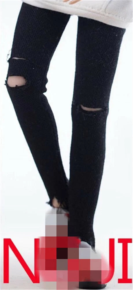 1/6 Black Ripped Jeans Pants Trousers Model Fit 12in Female PH TBL JO Figure Toy Model