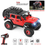 1:24 Mini RC Car 2.4G With LED Lights 4WD Off-Road Model RC Mechanical Truck Toy Model
