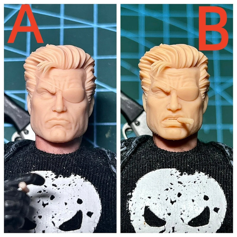 1/12  1/6 Unpainted Nicholas Joseph Fury Movie Head Carved Model Toys Model