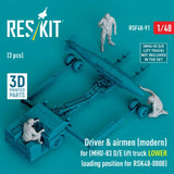 Reskit RSF48-0091 1:48 Driver airmen MHU83 D/E lift truck LOWER loading position Model