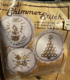 Vintage Shimmer Stitch Gold Bead On Batting Cross Stitch Kit Makes 3, 3?? Laced Model