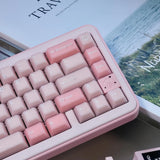 164 Keys PBT Doubleshot Keycaps Cherry Profile Sakura Pink Translucent Model
