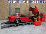 1/24 1/25 Scale 2WD Dyno Chassis Dynamometer With Ramps - Car Diorama Accessory Model