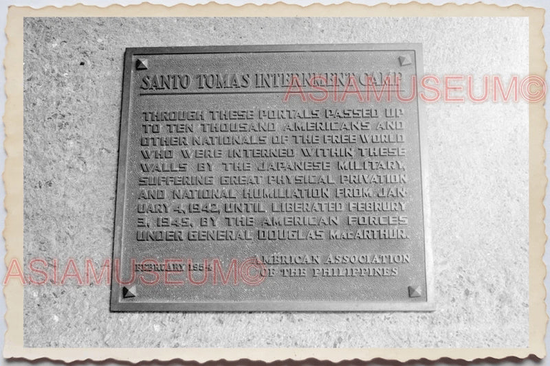 50s PHILIPPINES MANILA University of Santo Tomas Sign Board Vintage Photo 27563 Model