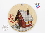 DIY cross stitch kit on wood "Cozy Winter" Model