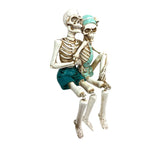 Skeleton Couple Shelf Sitter Figurine Aqua Resin Beach Gothic Decor 6 Inch Model
