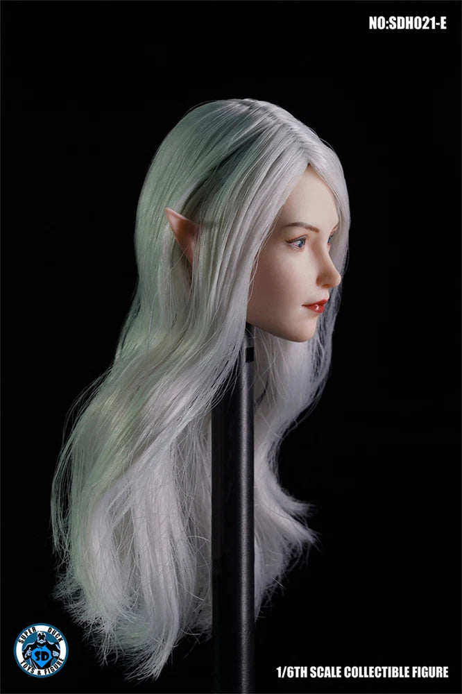 SUPER DUCK 1/6 SDH021 European Elf Ear Girl Head Carving Sculpt Model Toys Model