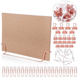 Rose Gold Desktop Cork Board Stand 12.6x9 Inch Double Sided Bulletin Pin Board Model