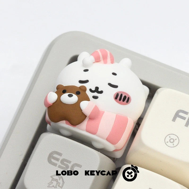 Chiikawa Usagi Resin Keycap Mechanical Keyboard Decor ESC Cute Cartoon Keycap Model