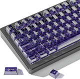Purple Clear Keyboard Keycaps,Transparent Keycaps 60 75 100 Model