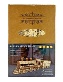 Luxury Steam Train 3D Wooden Puzzles Mechanical Model Kits New Factory Sealed Model