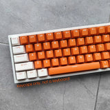 Orange White Double Shot Keycaps Set PBT OEM For 104keys Mechanical Keyboards Model