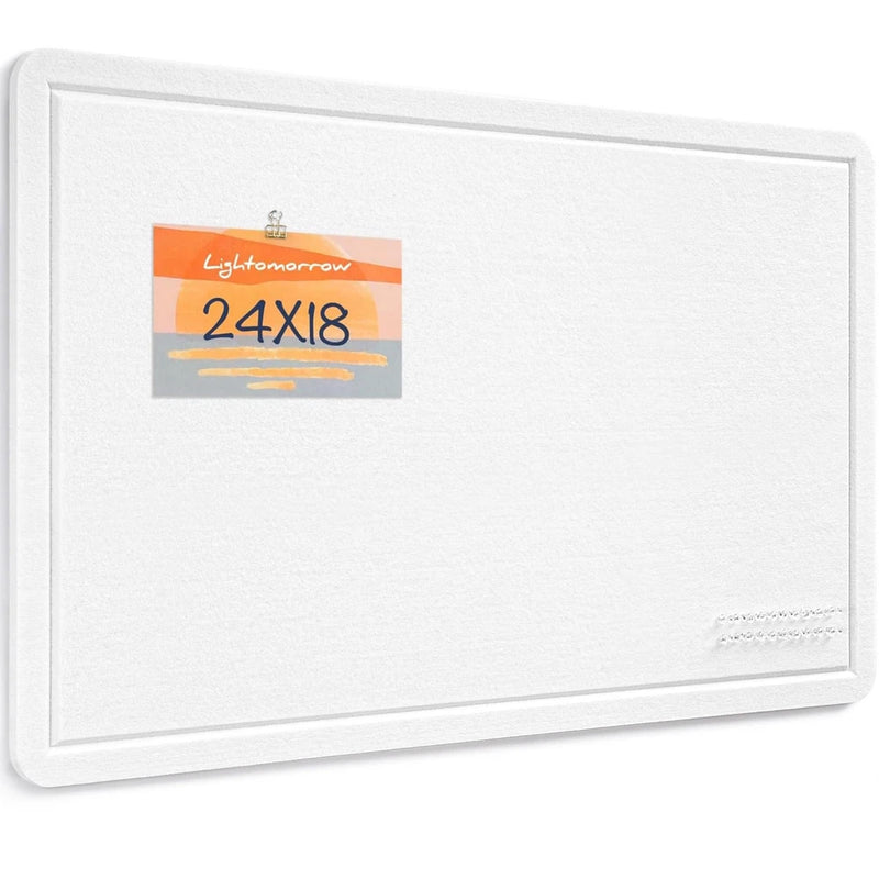 White Decorative Felt Bulletin Board 24x18 Inch Wall Pin Vision Memo Board Model