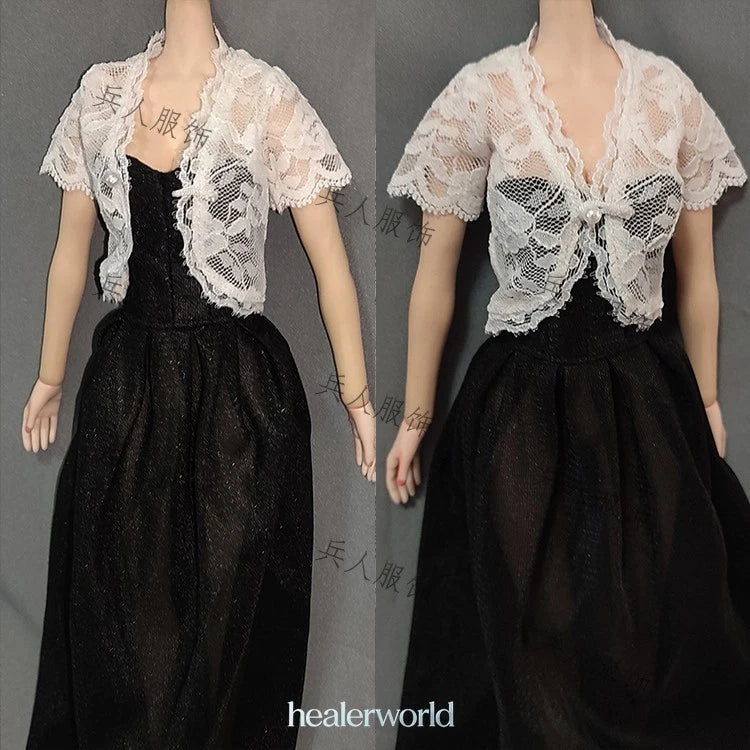 Female 1/6 Retro Sheer Tulle Shawl Model For 12" Female Action Figure Model